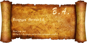 Bogya Arnold névjegykártya