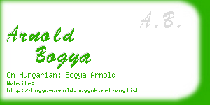 arnold bogya business card
